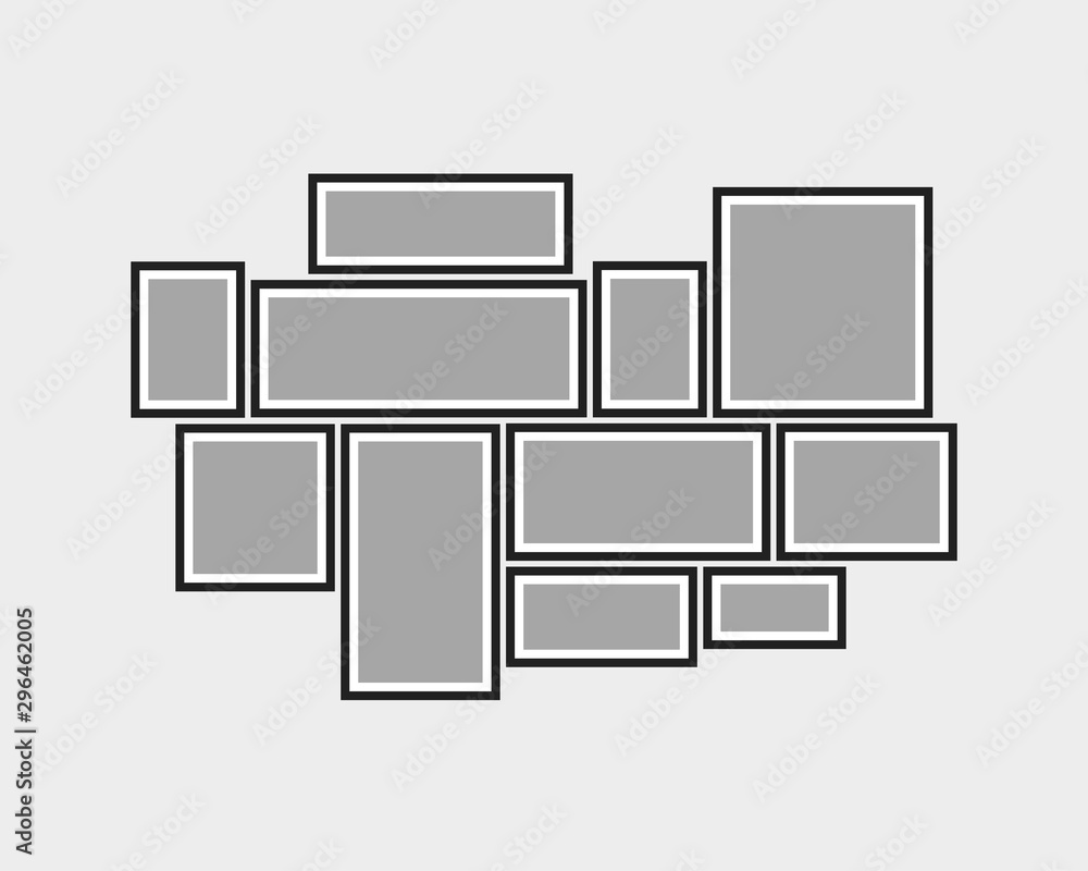 Vector empty collage board eleven images, photos Vector empty collage board eleven images, photos