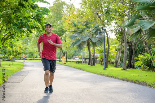 Healthy runner jogging outdoor. Fitness and sport healthy lifestyle concept.