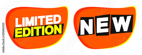 Limited Edition and New, bubble banners design template, app icons, vector illustration
