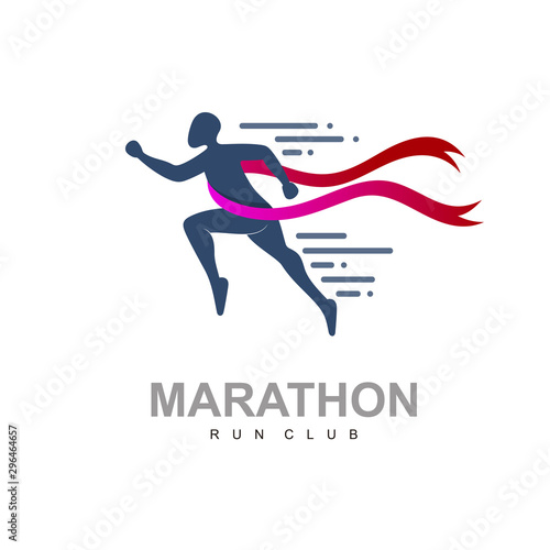 People logo with marathon design illustration, Run logo, Speed icon