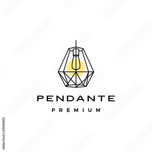 industrial pendant hanging light interior logo vector icon illustration