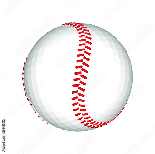 Realistic baseball ball on white background. 