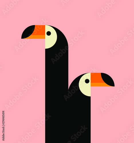 Vector of toucan bird. Wild. Animals. vector illustration. flat design