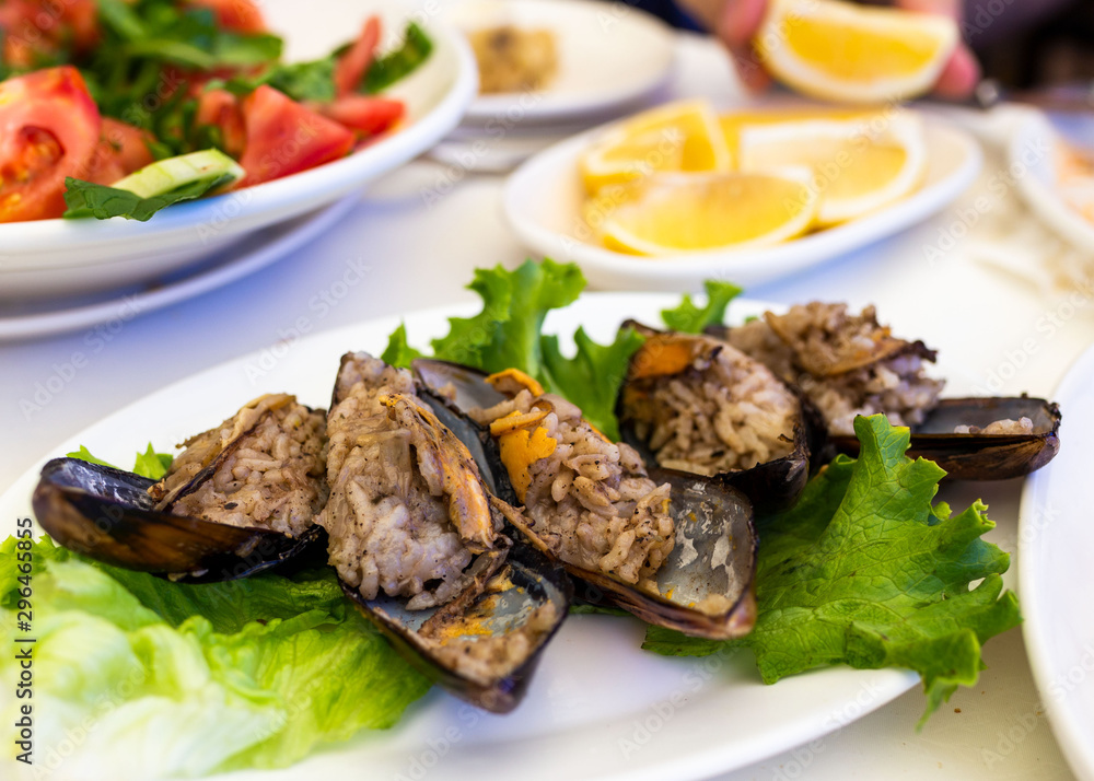 Traditional food from Turkey- midye dolma
