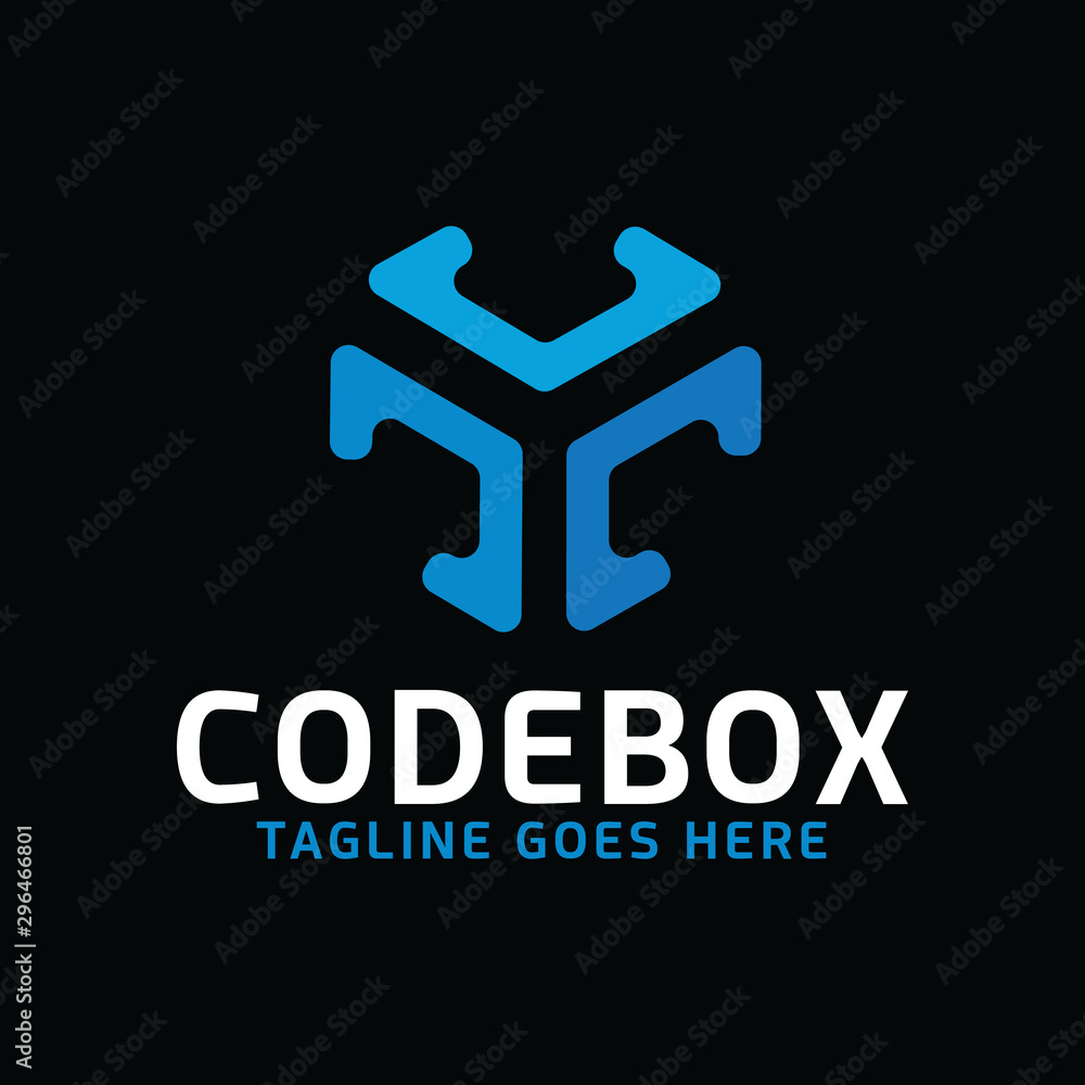 Obraz premium Code Box Technology Logo Design Inspiration For Business And Company