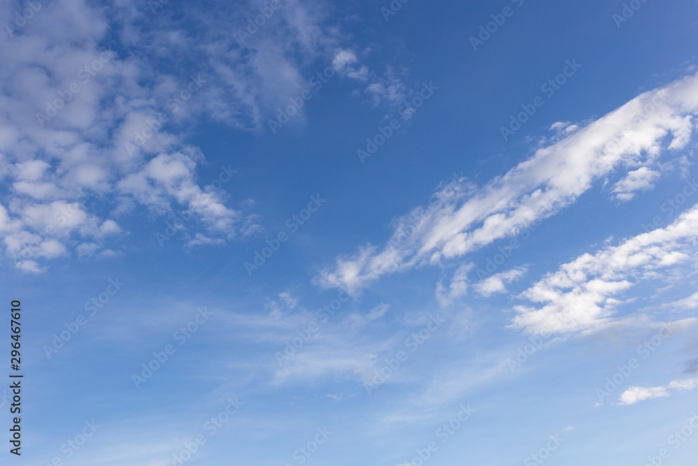 Blue sky background with clouds.