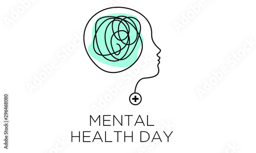 mental health depression awareness illustration vector banner photo