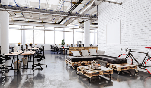 3d modern business office interior photo
