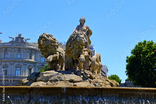 Plaza de Cibeles Fountain before the Palacio de Comunicaciones, Madrid, Spain