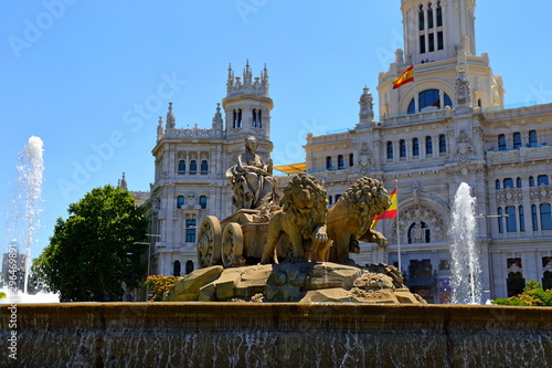 Plaza de Cibeles Fountain before the Palacio de Comunicaciones, Madrid, Spain