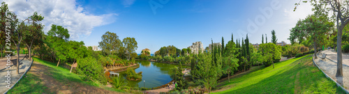 Panoramic views of the city public park of Paloma (Parque De La Paloma) in Benalmadena, a resort on the Costa del Sol near Malaga. Andalusia, Spain. © ANDREI