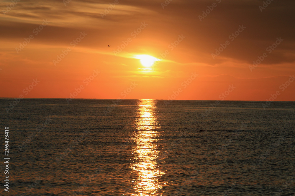 Sunrise on the Mediterranean Sea in Turkey