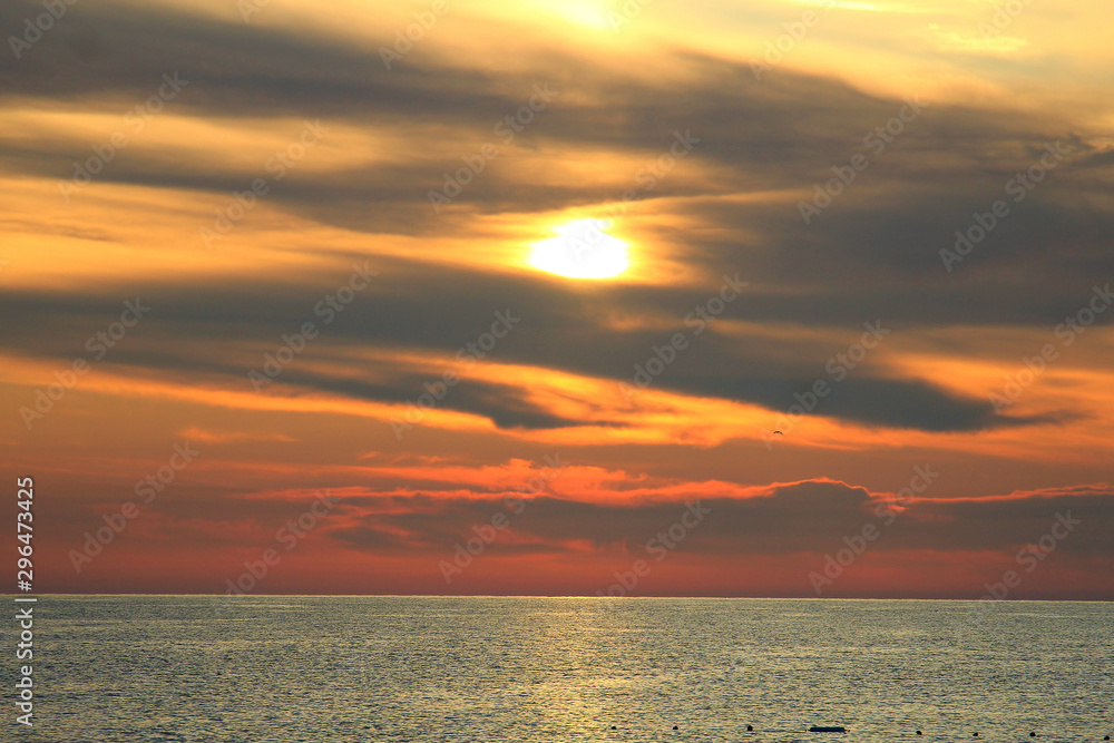 Fototapeta premium Sunrise on the Mediterranean Sea in Turkey