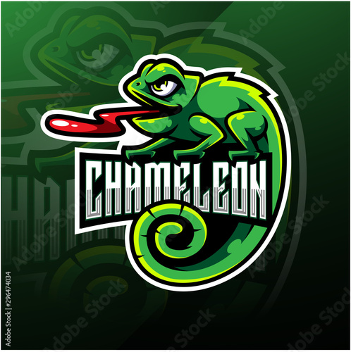 Chameleon esport mascot logo design