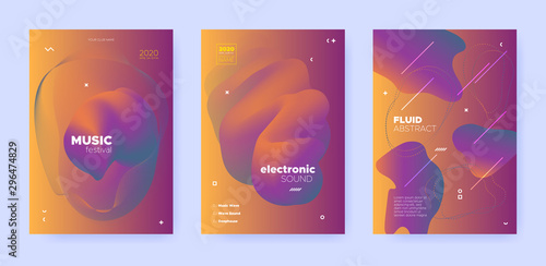 Gradient Flow Shapes. Disco Party Template. 