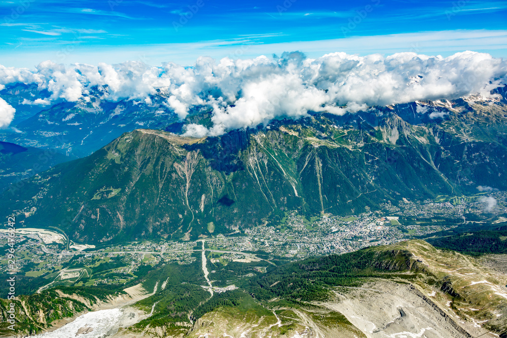 Mont Blanc Massif In The French Alps - obrazy, fototapety, plakaty 