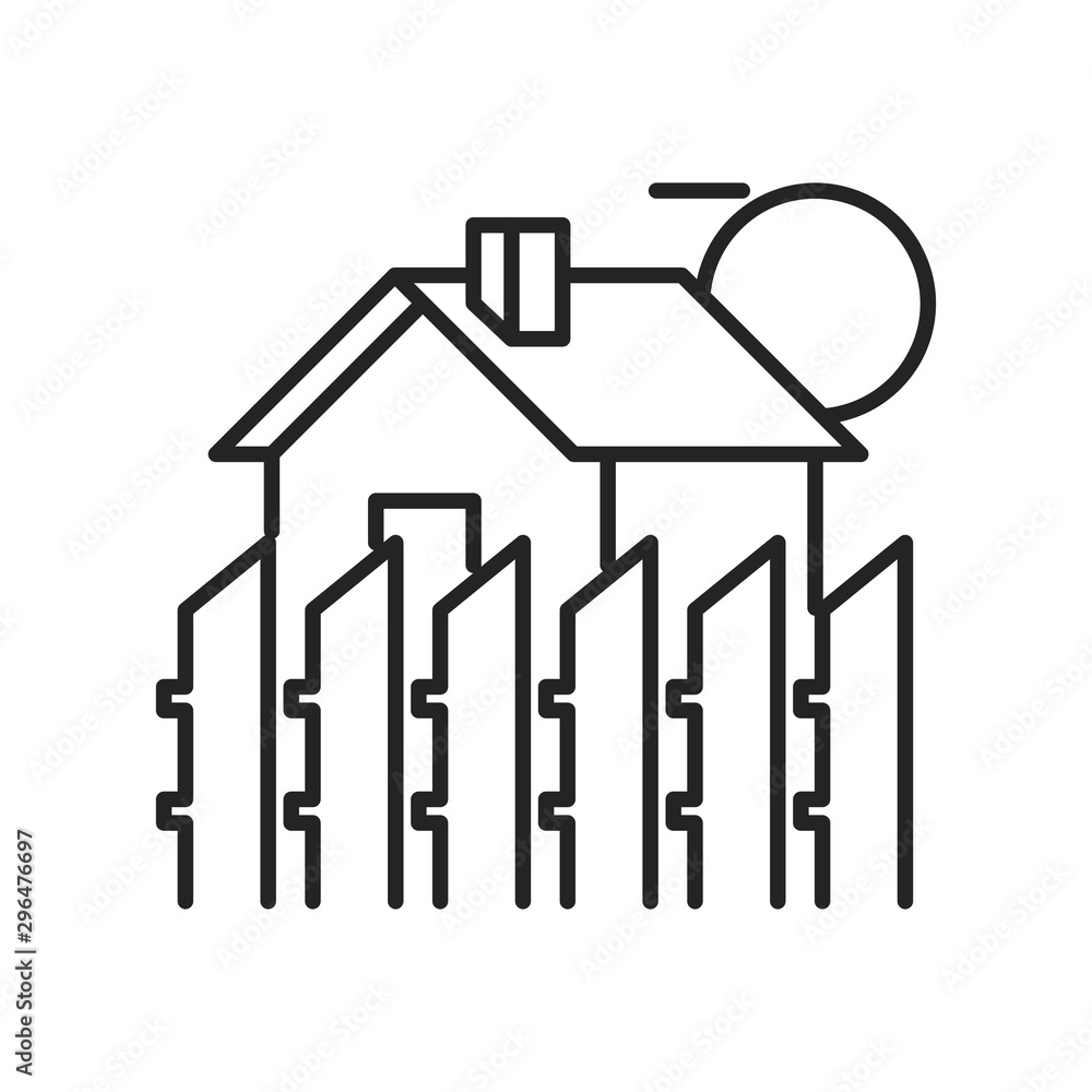 House icon. Outline thin line illustration. Isolated on white background. House icon. Outline thin line illustration. Isolated on white background.