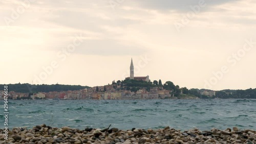 Wallpaper Mural Beautiful Rovinj city in Croatia view from the pebble beach at sunset Torontodigital.ca