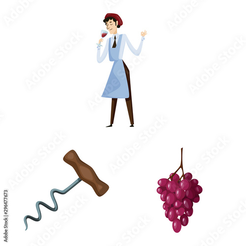 Vector design of grape and winery logo. Collection of grape and manufacturing stock vector illustration.