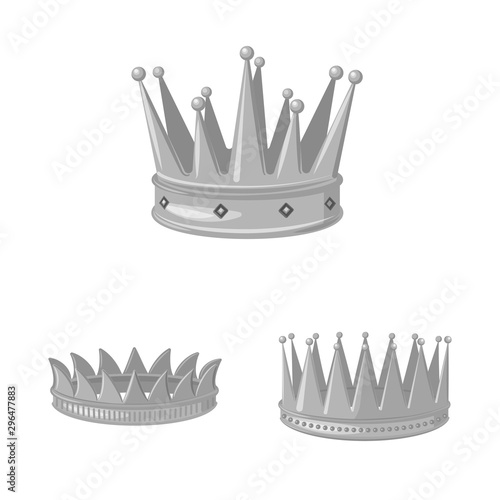 Isolated object of jewel and vip symbol. Collection of jewel and nobility stock vector illustration.