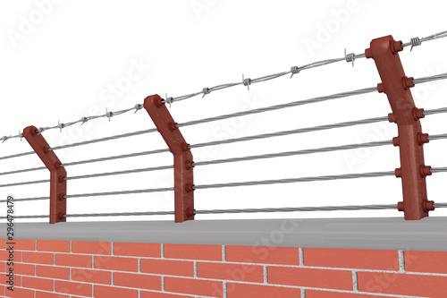 Wall with barbed wire