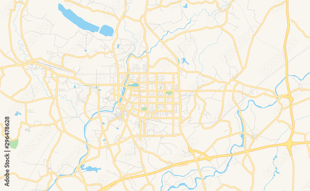 Printable street map of Maoming, China