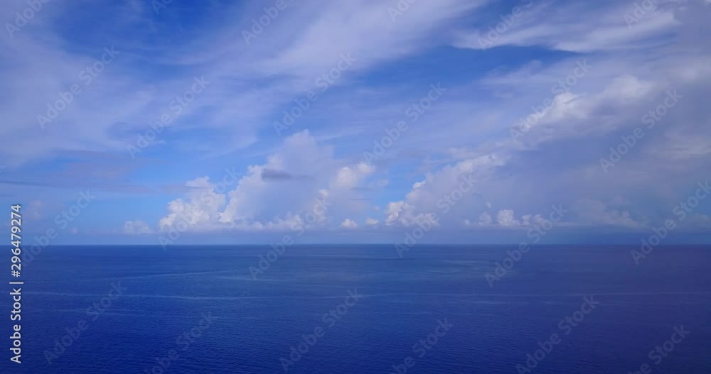 calm sea and clouds in indonesia, drone pan right shot calm sea and clouds in indonesia, drone pan right shot
