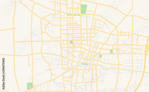 Printable street map of Baoding, China