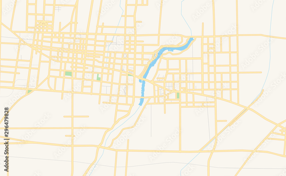 Printable street map of Shouguang, China