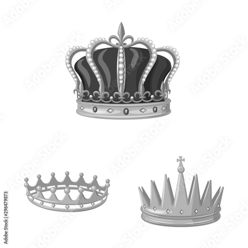 Vector illustration of jewel and vip sign. Collection of jewel and nobility stock vector illustration.