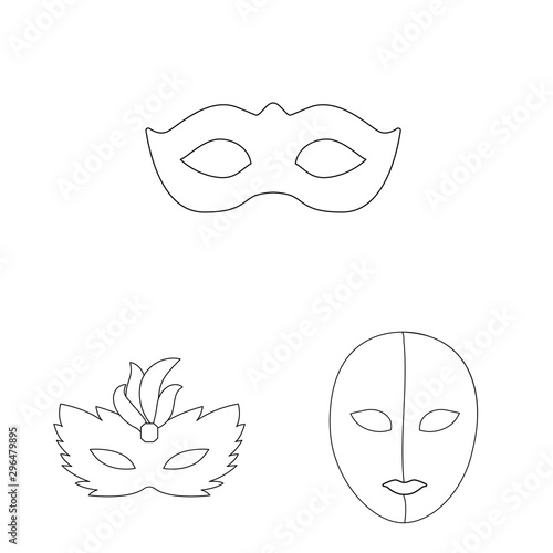 Vector illustration of masquerade and mystery icon. Collection of masquerade and festival stock symbol for web.