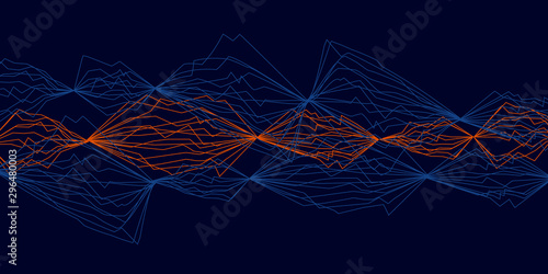 Orange and blue energy ligh...