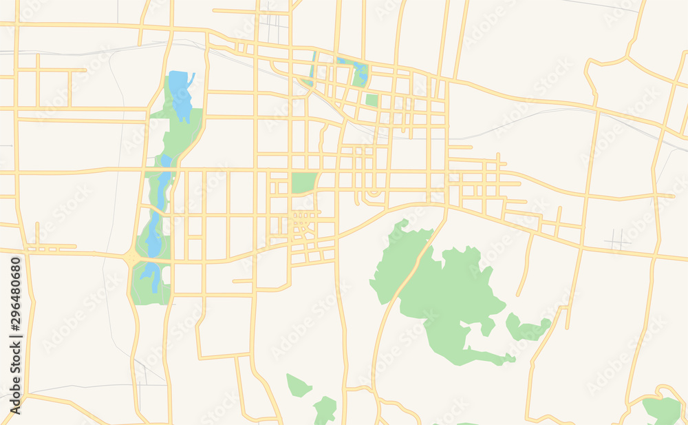 Printable street map of Zhangqiu, China