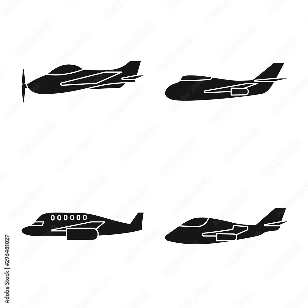 Vector illustration of transport and navigation sign. Collection of transport and aircraft stock symbol for web. Vector illustration of transport and navigation sign. Collection of transport and aircraft stock symbol for web.