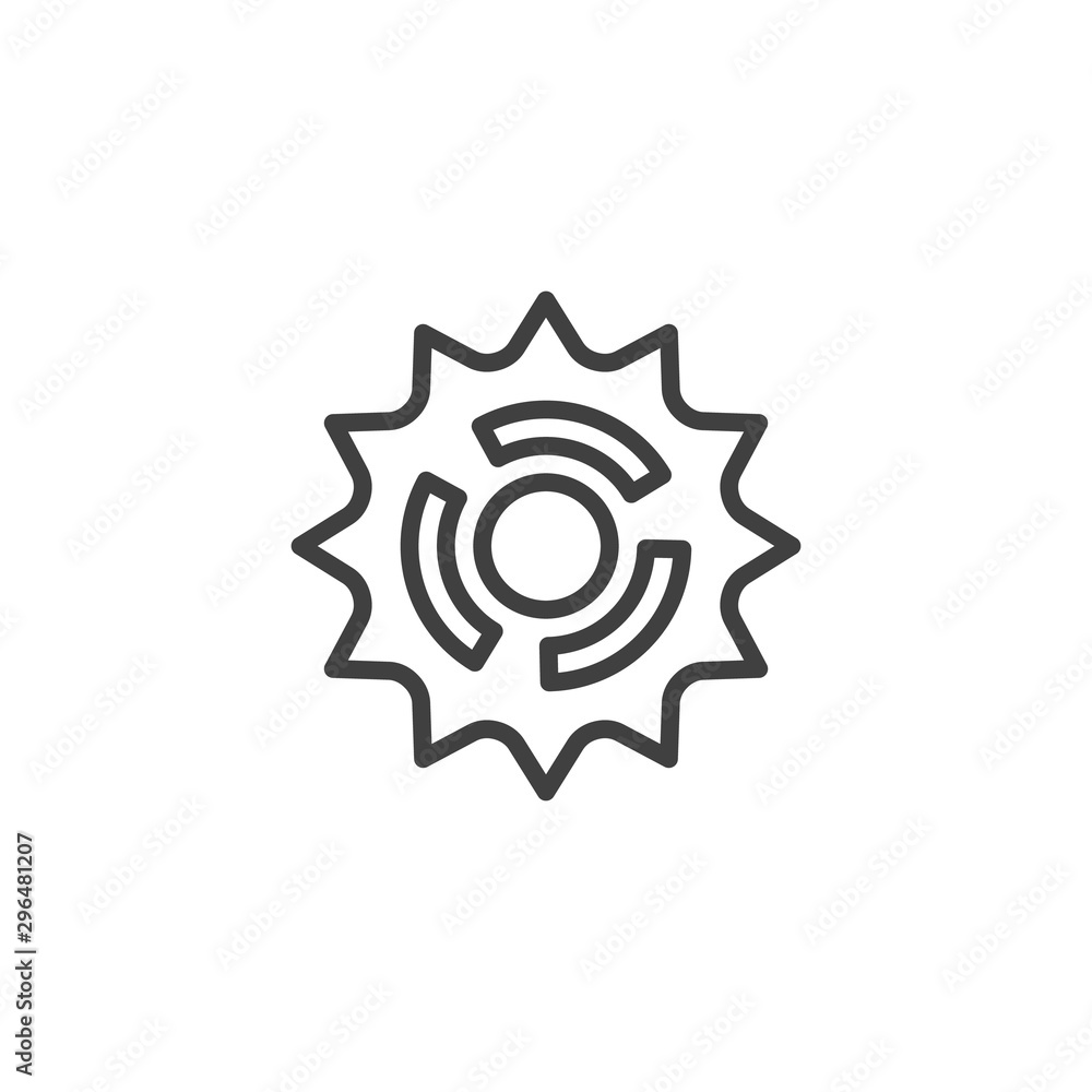 Cog gear line icon. Cogwheel linear style sign for mobile concept and web design. Gear wheel outline vector icon. Symbol, logo illustration. Vector graphics Cog gear line icon. Cogwheel linear style sign for mobile concept and web design. Gear wheel outline vector icon. Symbol, logo illustration. Vector graphics