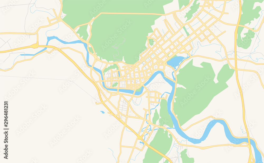 Printable street map of Linhai, China