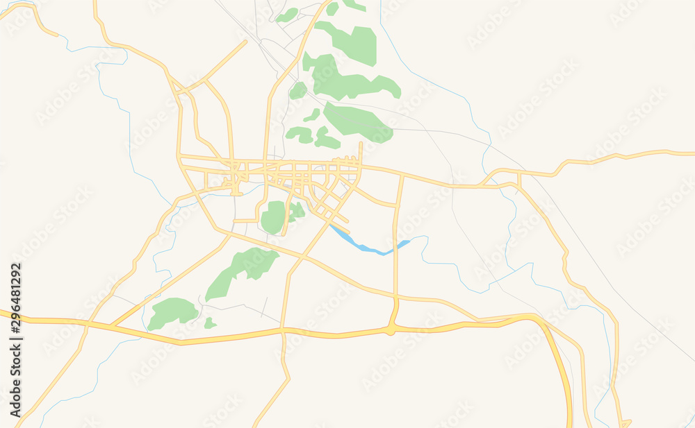 Obraz premium Printable street map of Hezhou, China