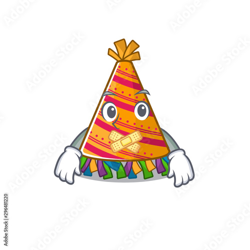 Silent party hat in a above mascot