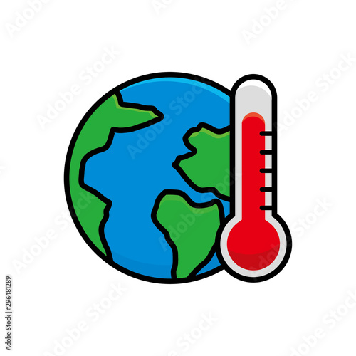 Earth and thermometer vector illustration suitable for global