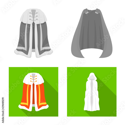 Isolated object of material and clothing symbol. Collection of material and garment stock symbol for web.