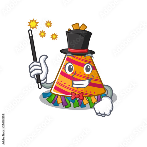 Magician party hat in a above mascot
