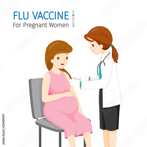 Female Doctor Injecting Flu Vaccine For Pregnant Woman