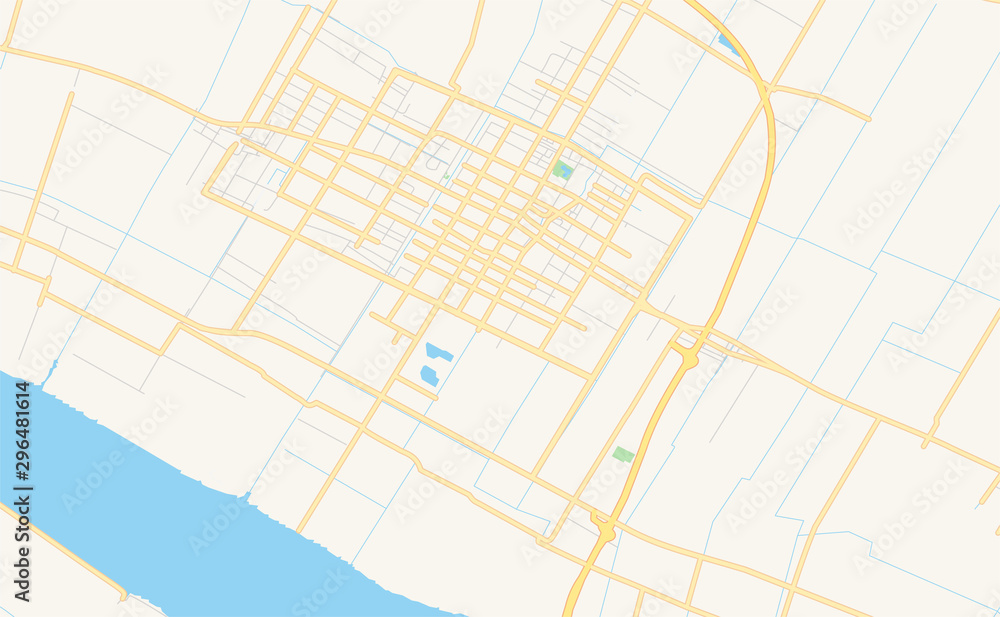 Printable street map of Qidong, China