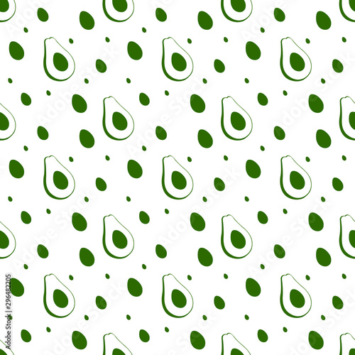 Avocado seamless vector pattern with illustrator.concept of healthy eating. Food texture.