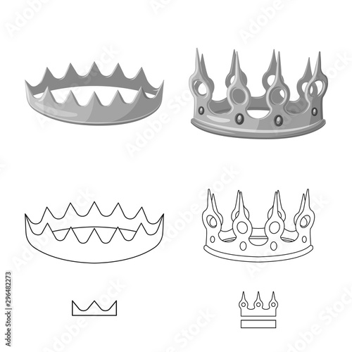 Vector design of medieval and nobility logo. Collection of medieval and monarchy stock symbol for web.