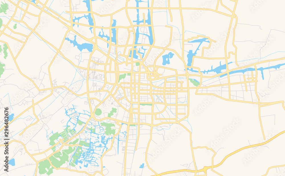 Printable street map of Shaoxing, China