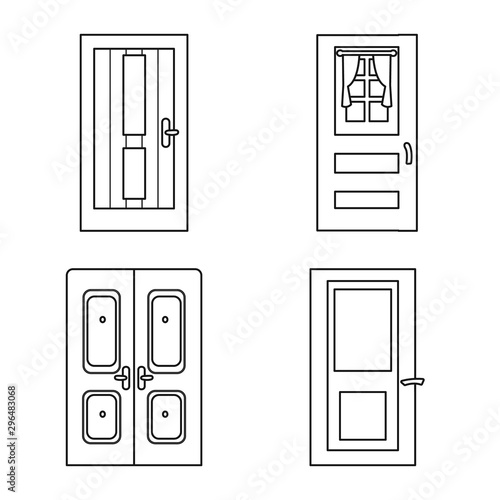 Vector illustration of home and design icon. Set of home and office stock vector illustration.