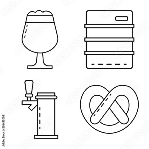 Isolated object of craft and pub icon. Set of craft and oktoberfest stock vector illustration.