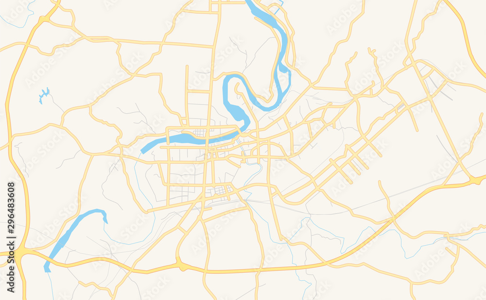 Printable street map of Shaoyang, China