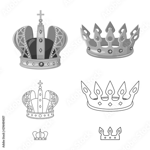 Isolated object of medieval and nobility symbol. Set of medieval and monarchy stock symbol for web.